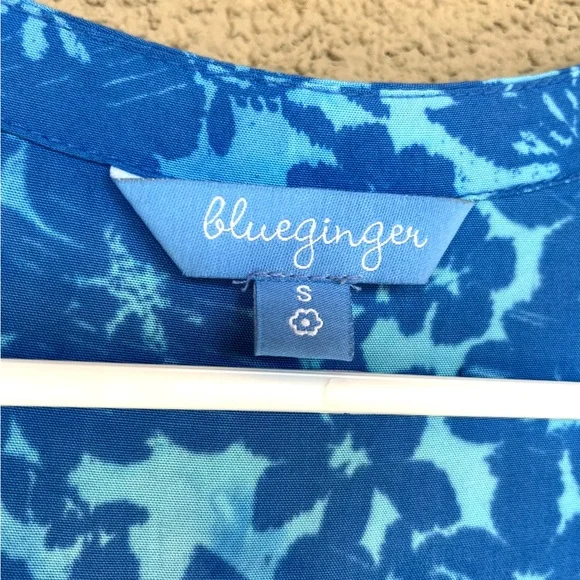 Floral Blue Sleeveless Dress - Picture 3 of 4